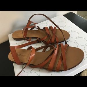 J. Crew Deseree Leather Gladiator Sandals 10